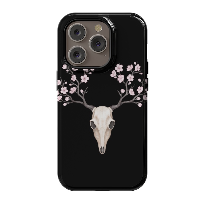 iPhone 14 Pro StrongFit Deer skull black by Laura Nagel
