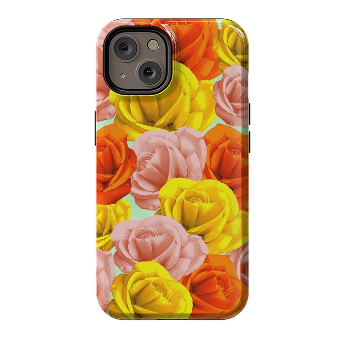 iPhone 14 StrongFit Roses Pastel Colors Floral Collage by BluedarkArt