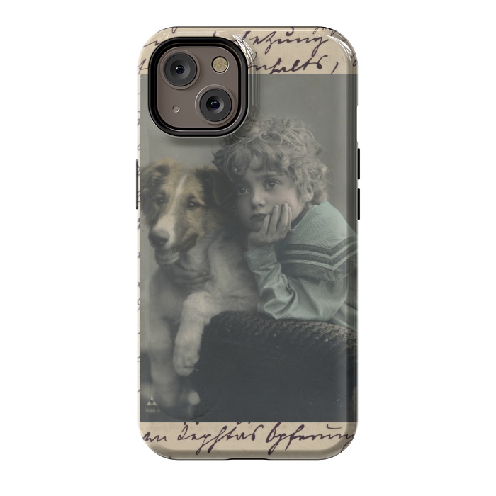 iPhone 14 StrongFit Vintage Boy With Dog by Andrea Haase