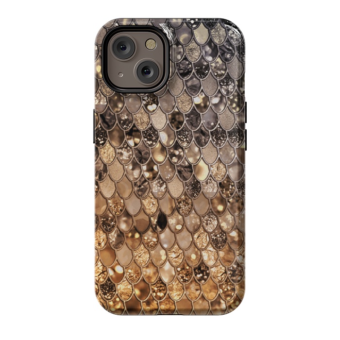 iPhone 14 StrongFit Old Gold and Bronze Mermaid Scales Pattern by  Utart
