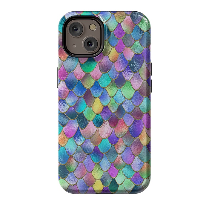 iPhone 14 StrongFit Colorful Carnival Wonky Metal Mermaid Scales by  Utart