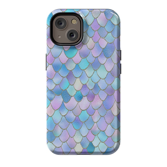 iPhone 14 StrongFit Lavender Wonky Metal Mermaid Scales by  Utart