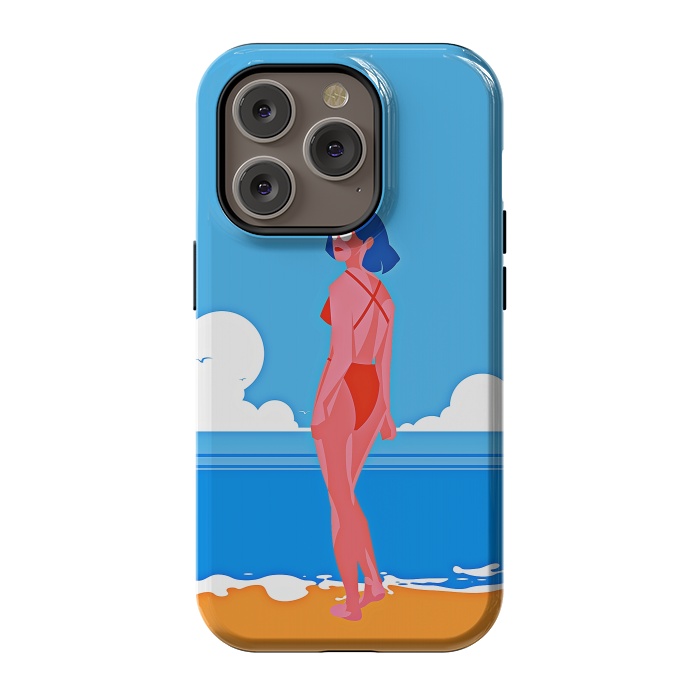 iPhone 14 Pro StrongFit Summer Girl at the Beach by DaDo ART