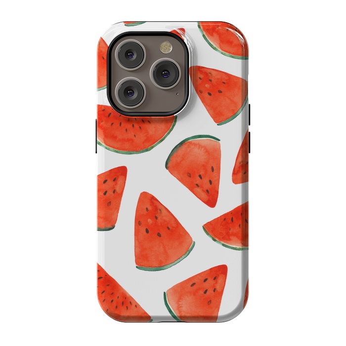 iPhone 14 Pro StrongFit Fruity Summer Watermelon Print by Becky Starsmore