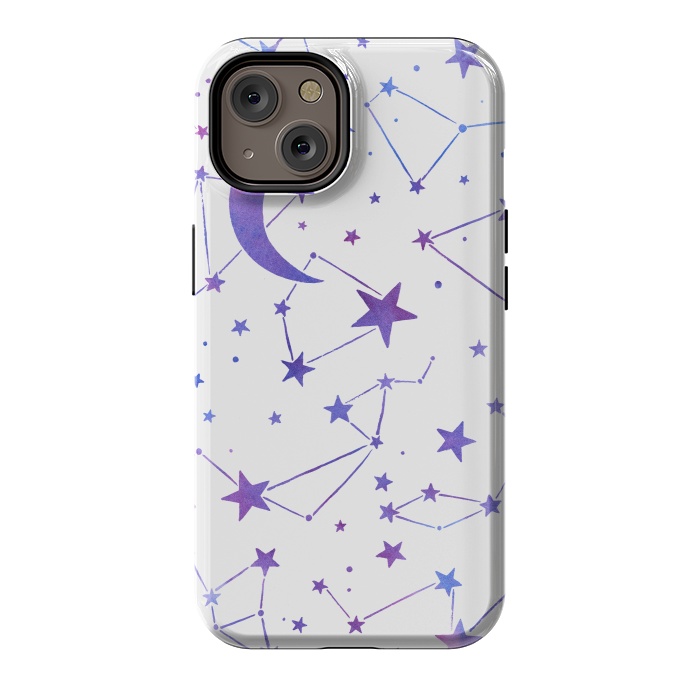 iPhone 14 StrongFit Watercolor Star And Moon Constellations by Becky Starsmore