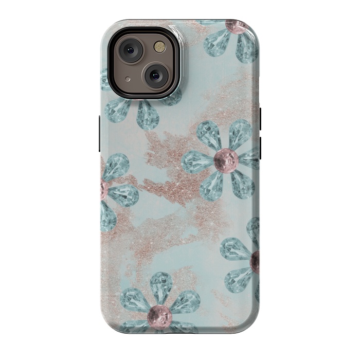 iPhone 14 StrongFit Rhinesone Flower Sparkle by Andrea Haase