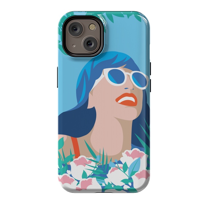 iPhone 14 StrongFit Blue Summer Girl by DaDo ART