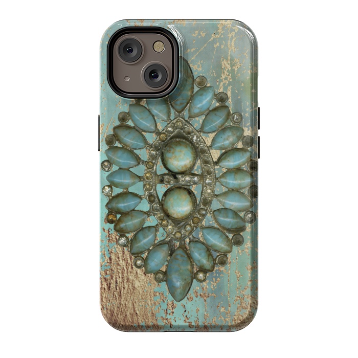 iPhone 14 StrongFit Turquoise Embellishment by Andrea Haase