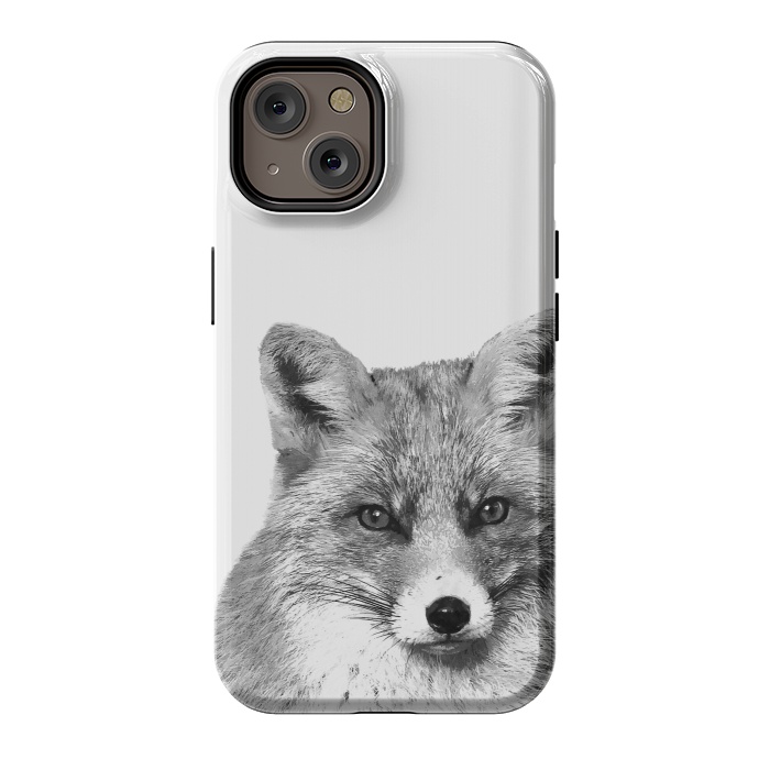 iPhone 14 StrongFit Black and White Fox by Alemi