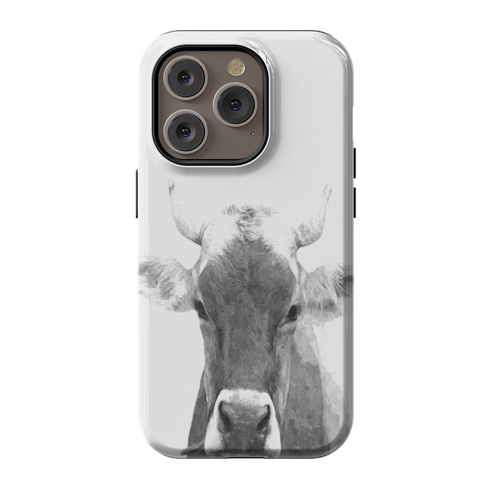 iPhone 14 Pro StrongFit Black and White Cow by Alemi