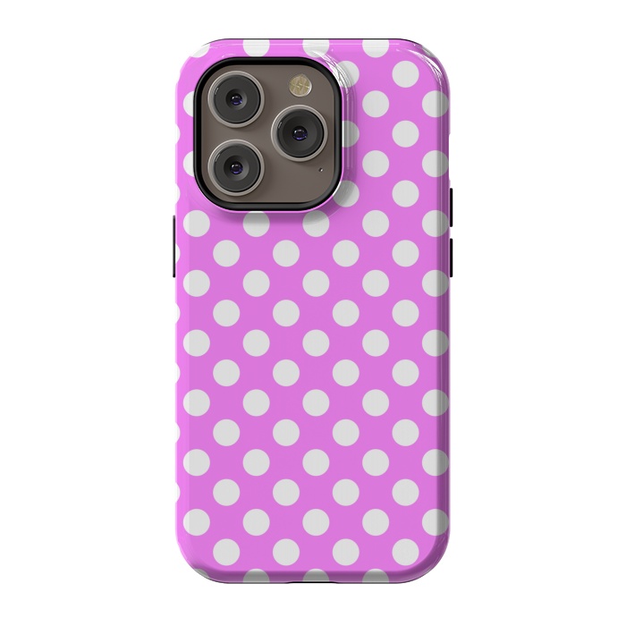 iPhone 14 Pro StrongFit Polka Dots Pink by Alemi