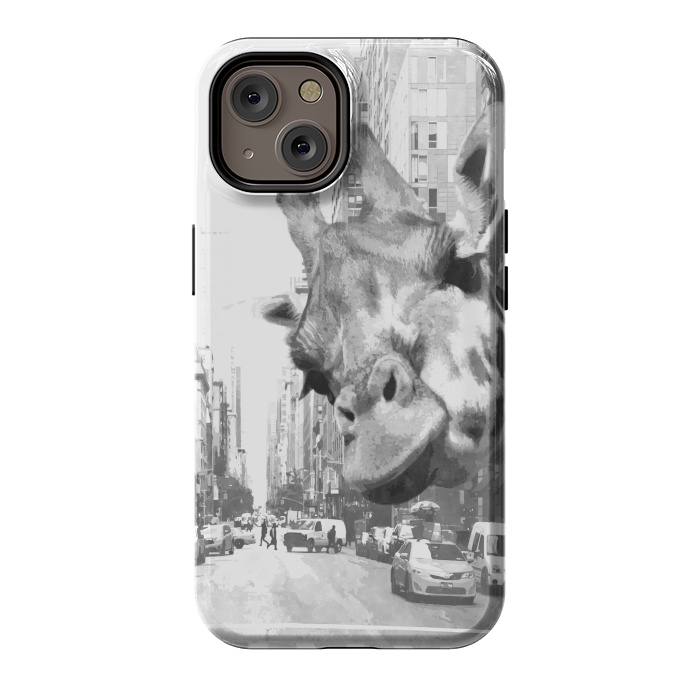 iPhone 14 StrongFit Black and White Selfie Giraffe in NYC by Alemi