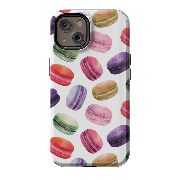 iPhone 14 StrongFit Macaroon Dance on White by DaDo ART