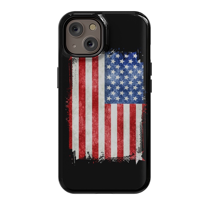 iPhone 14 StrongFit American Flag Grunge Style by Andrea Haase