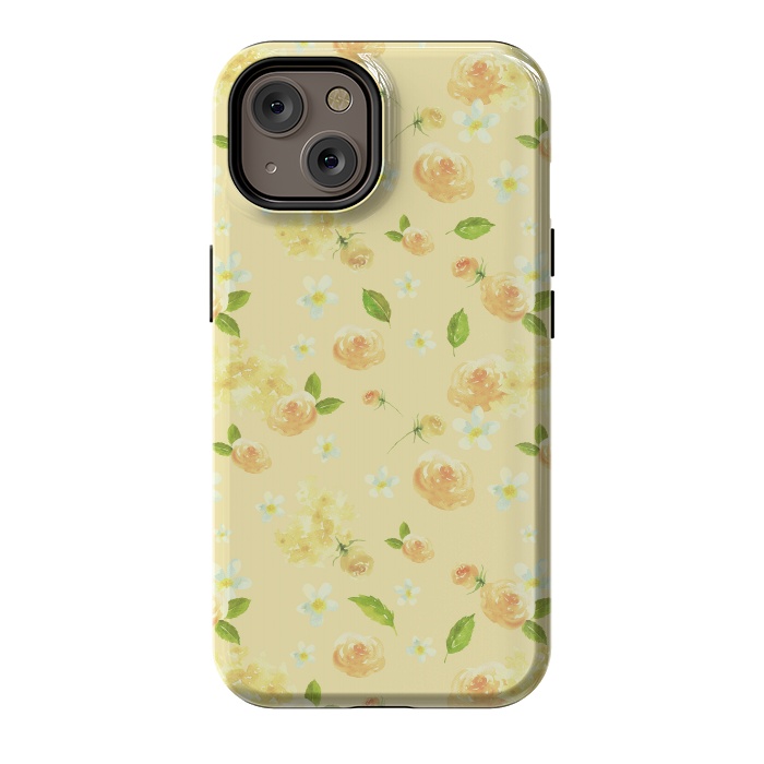 iPhone 14 StrongFit Lovely Yellow Roses Pattern by  Utart