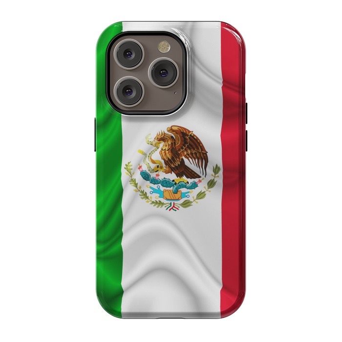 iPhone 14 Pro StrongFit  Mexico Waving Silk Flag by BluedarkArt