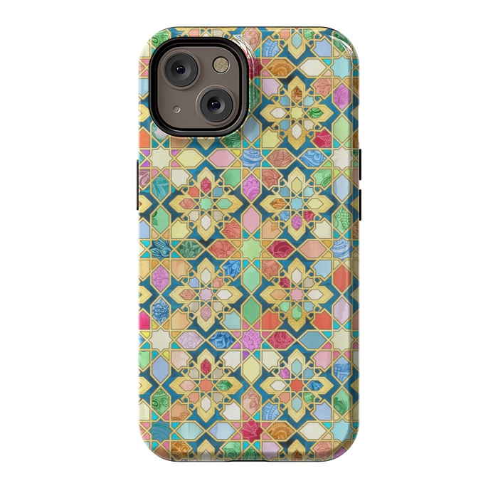 iPhone 14 StrongFit Gilded Moroccan Mosaic Tiles by Micklyn Le Feuvre