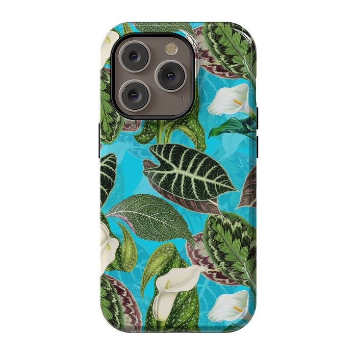 iPhone 14 Pro StrongFit Fresh tropical Flowers and Leaves Pattern by  Utart