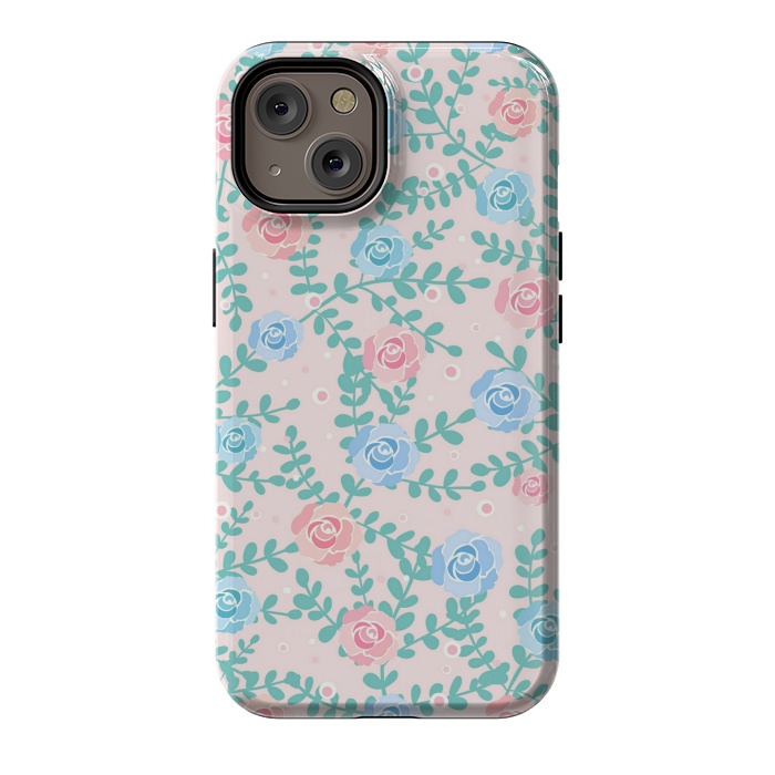 iPhone 14 StrongFit Pink blue roses by Jms