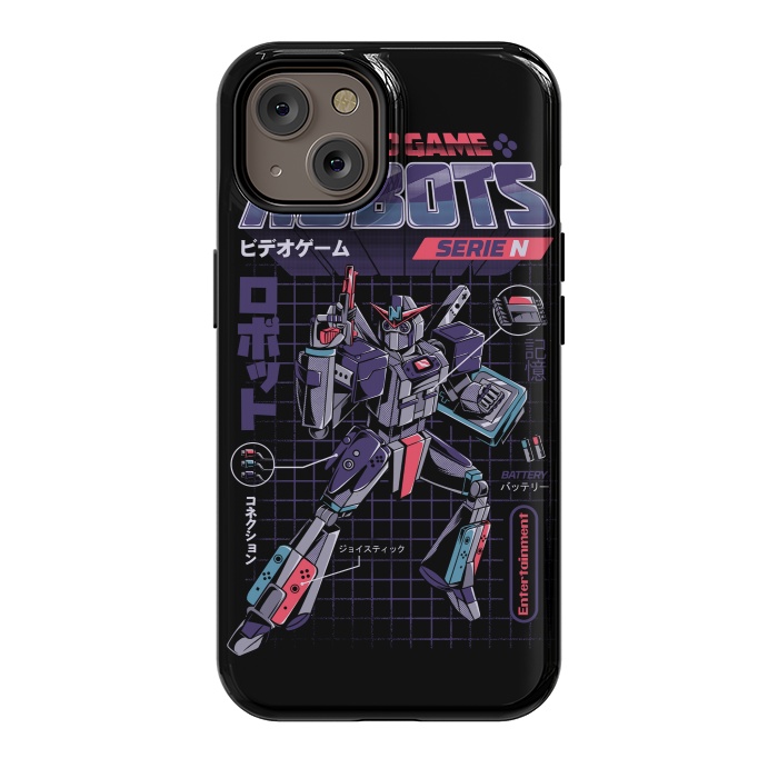 iPhone 14 StrongFit Video Game Robot - Model N by Ilustrata