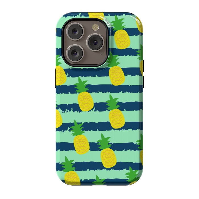 iPhone 14 Pro StrongFit summer pineapple pattern by MALLIKA