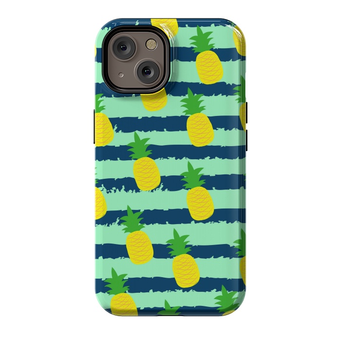 iPhone 14 StrongFit summer pineapple pattern by MALLIKA
