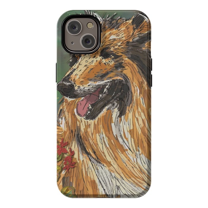 iPhone 14 Plus StrongFit Rough Collie (Summer) by Lotti Brown