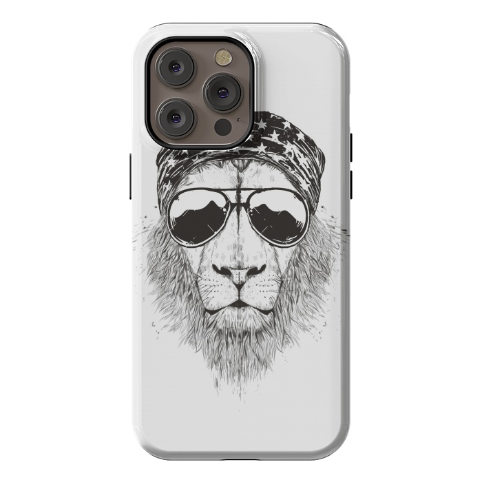iPhone 14 Pro max StrongFit Wild lion (bw) by Balazs Solti