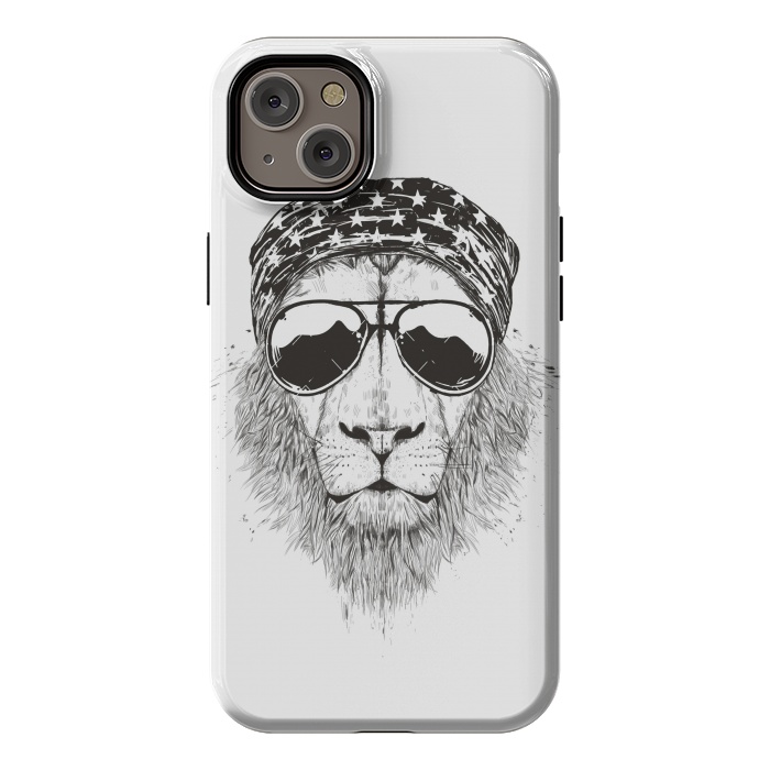 iPhone 14 Plus StrongFit Wild lion (bw) by Balazs Solti