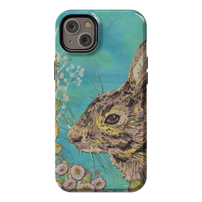 iPhone 14 Plus StrongFit Rabbit and Daisies by Lotti Brown