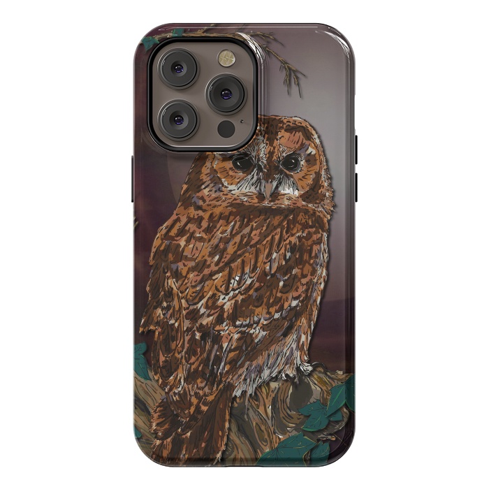 iPhone 14 Pro max StrongFit Tawny Owl - Mistress of the Night by Lotti Brown