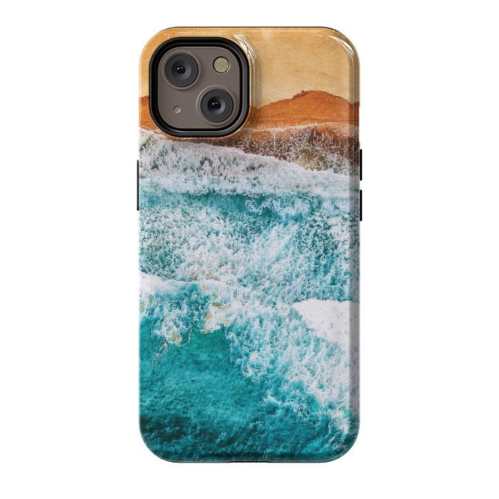 iPhone 14 StrongFit Tropical VI - Beach Waves II by Art Design Works
