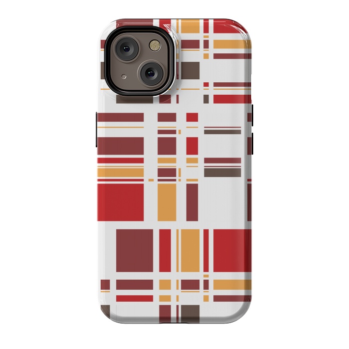 iPhone 14 StrongFit Fourth Dimension Red Plaid by Majoih
