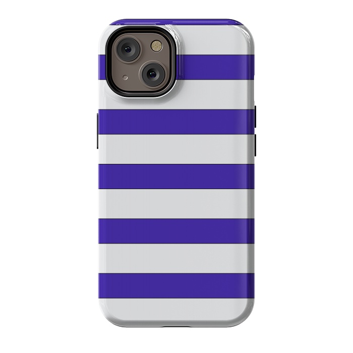 iPhone 14 StrongFit white purple stripes by Vincent Patrick Trinidad
