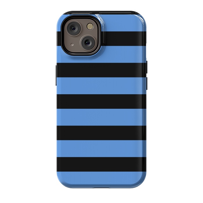 iPhone 14 StrongFit blue black stripes by Vincent Patrick Trinidad