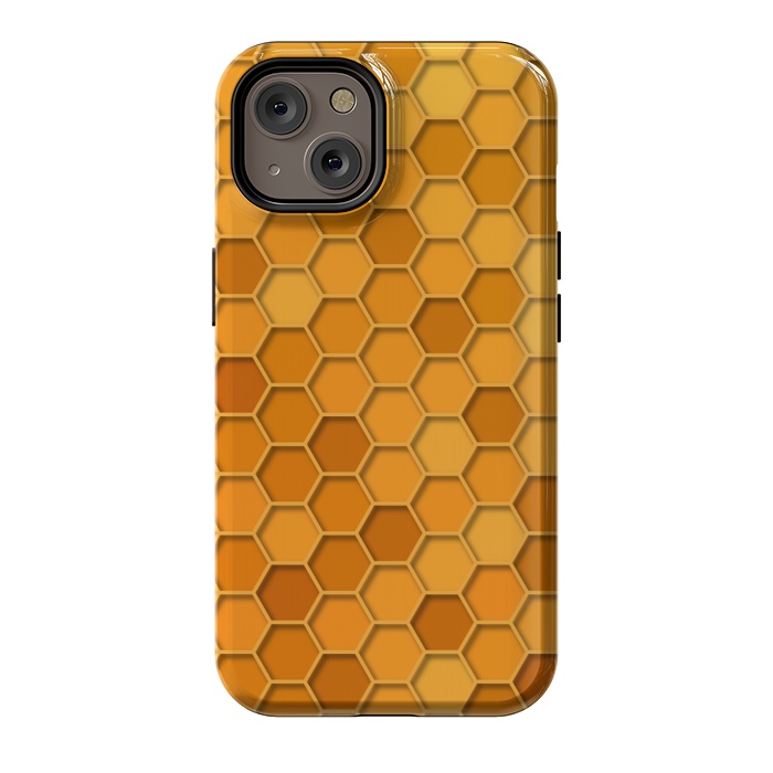 iPhone 14 StrongFit Hexagonal Honeycomb Pattern by Quirk It Up