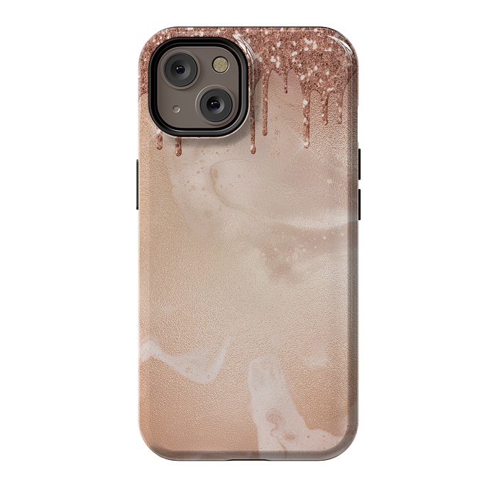 iPhone 14 StrongFit Copper Glitter Rain by  Utart
