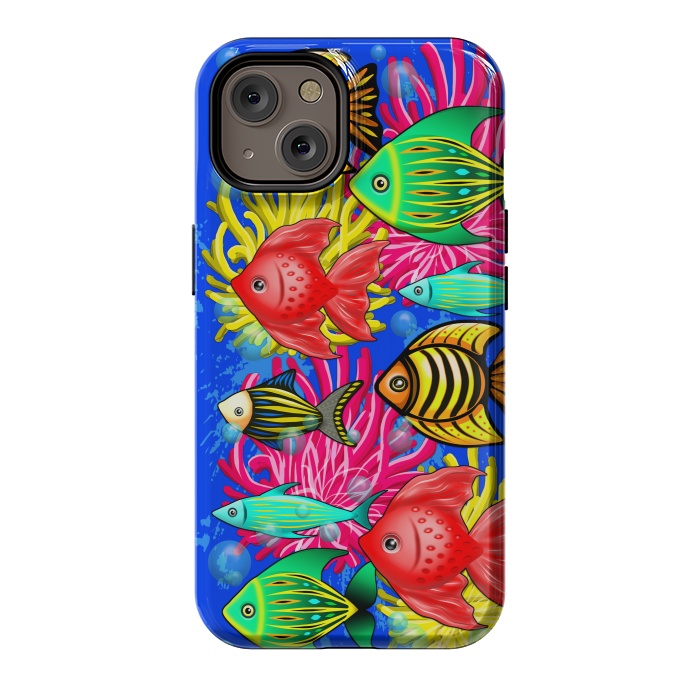 iPhone 14 StrongFit Fish Cute Colorful Doodles  by BluedarkArt