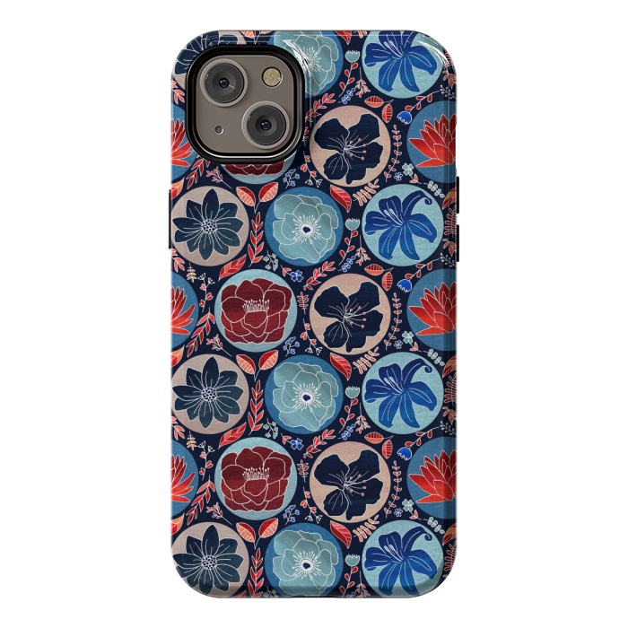iPhone 14 Plus StrongFit Moody Polka Dot Floral  by Tigatiga