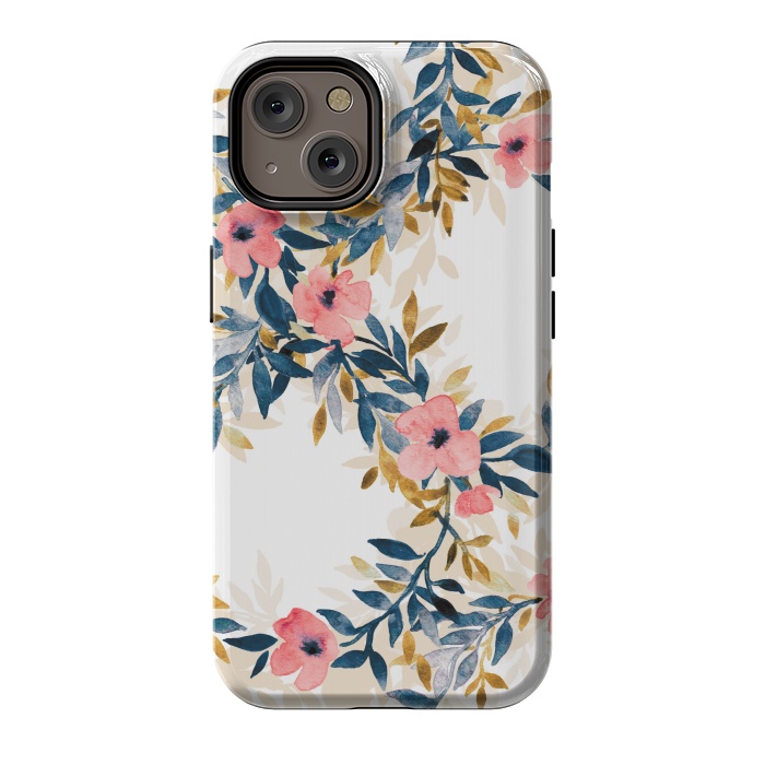 iPhone 14 StrongFit Spring Blossom Watercolor Wreath by Micklyn Le Feuvre