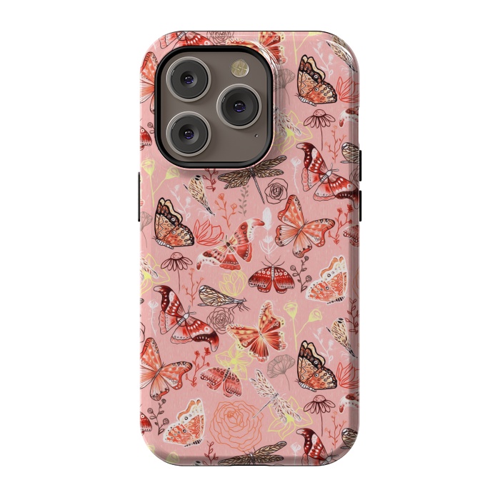 iPhone 14 Pro StrongFit Warm Butterflies, Dragonflies and Moths  by Tigatiga
