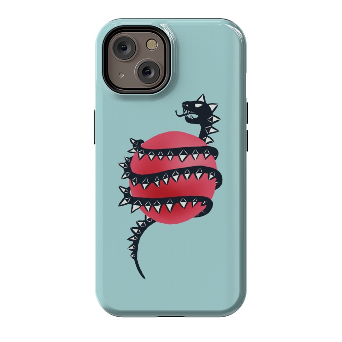 iPhone 14 StrongFit Cool Evil Black Dragon Snake Monster by Boriana Giormova