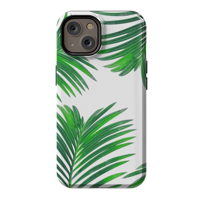 iPhone 14 StrongFit Green Palm Leaves by Zala Farah