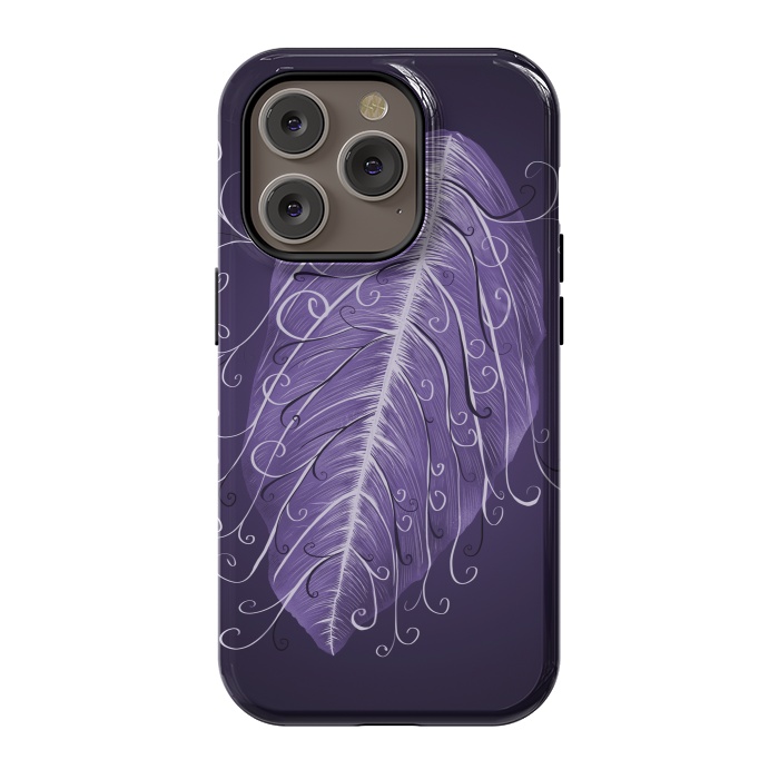 iPhone 14 Pro StrongFit Violet Swirly Leaf by Boriana Giormova