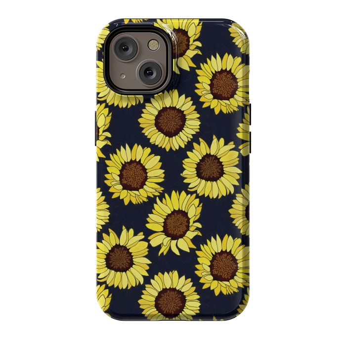 iPhone 14 StrongFit Navy - Sunflowers Are The New Roses! by Tigatiga