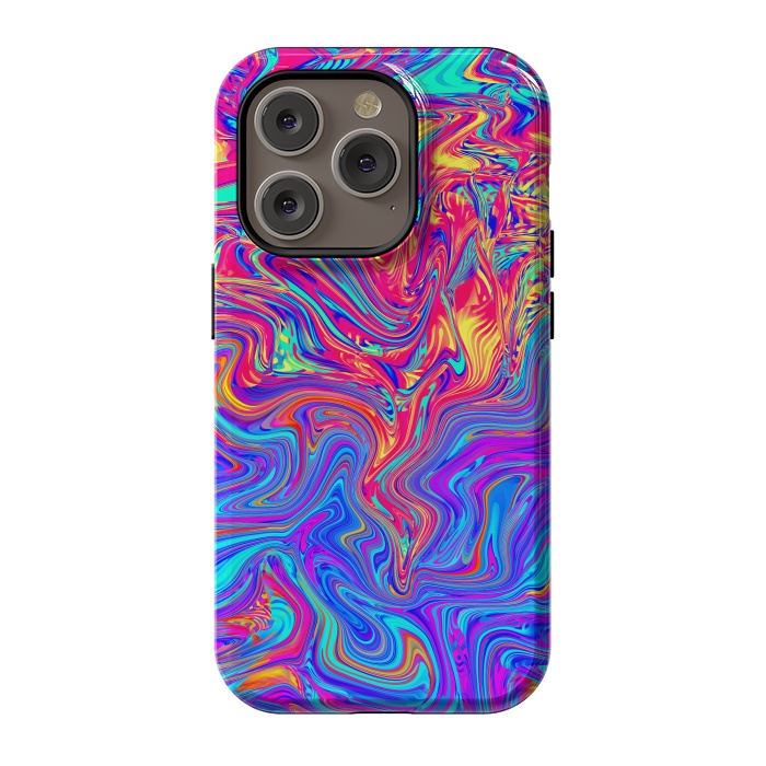 iPhone 14 Pro StrongFit Abstract Colorful Waves by Art Design Works