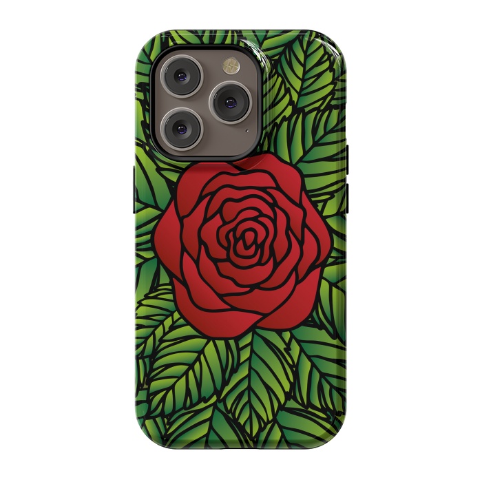 iPhone 14 Pro StrongFit Red Rose by Majoih