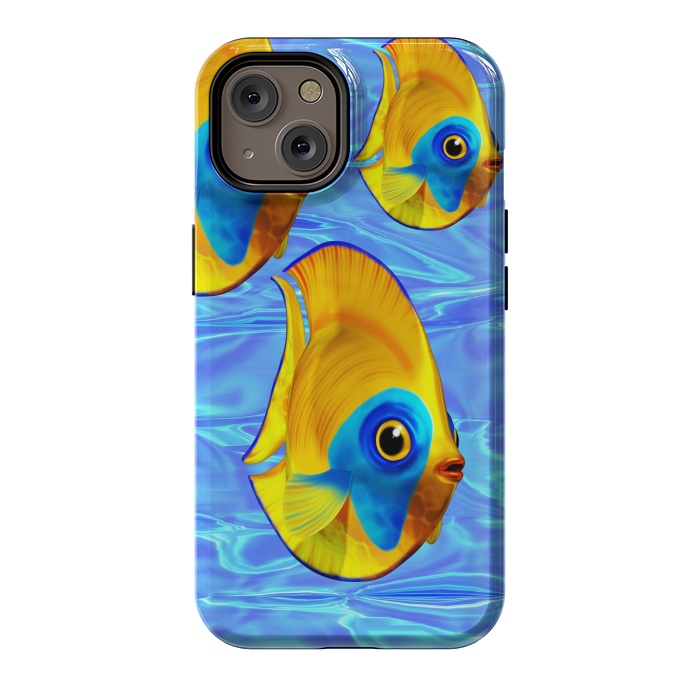 iPhone 14 StrongFit Fish 3D Cute Tropical Cutie on Clear Blue Ocean Water  by BluedarkArt