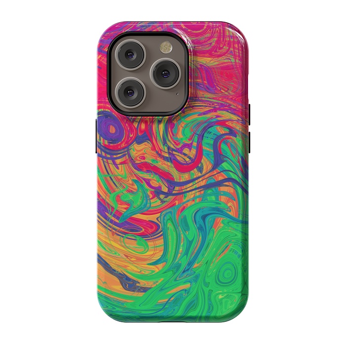 iPhone 14 Pro StrongFit Abstract Multicolored Waves by Art Design Works
