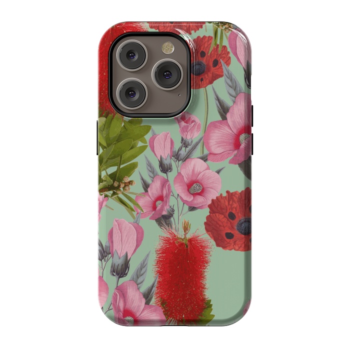 iPhone 14 Pro StrongFit Bushland Florals by Zala Farah